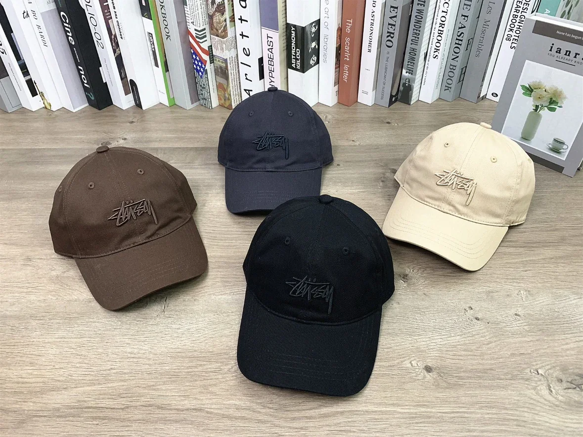 Stussy SS26 classic retro cursive embroidered logo peaked cap sun hat loose and 