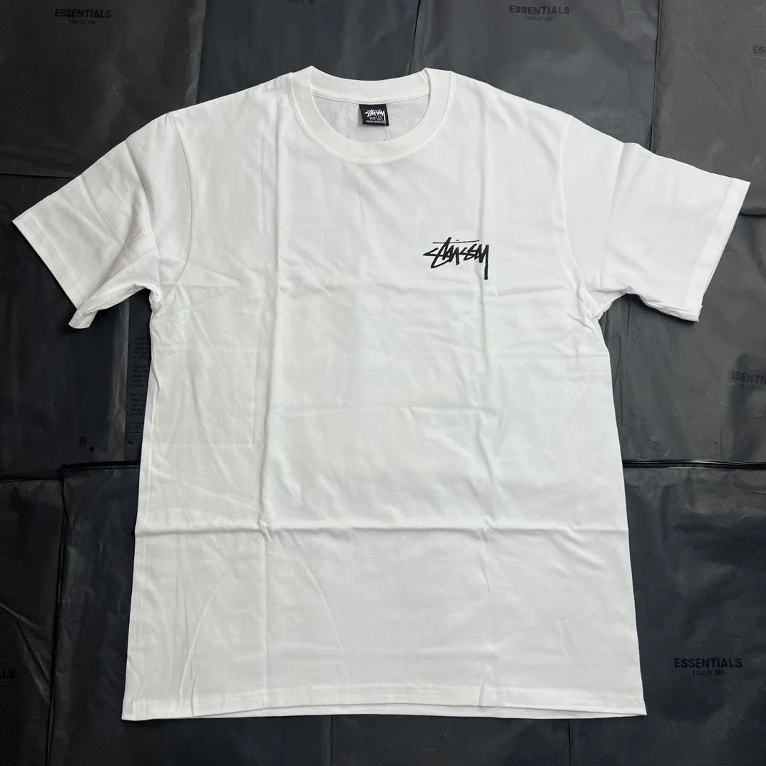 Original production of Stussy cat's new pattern round neck printed short-sleeved Stussy originated f