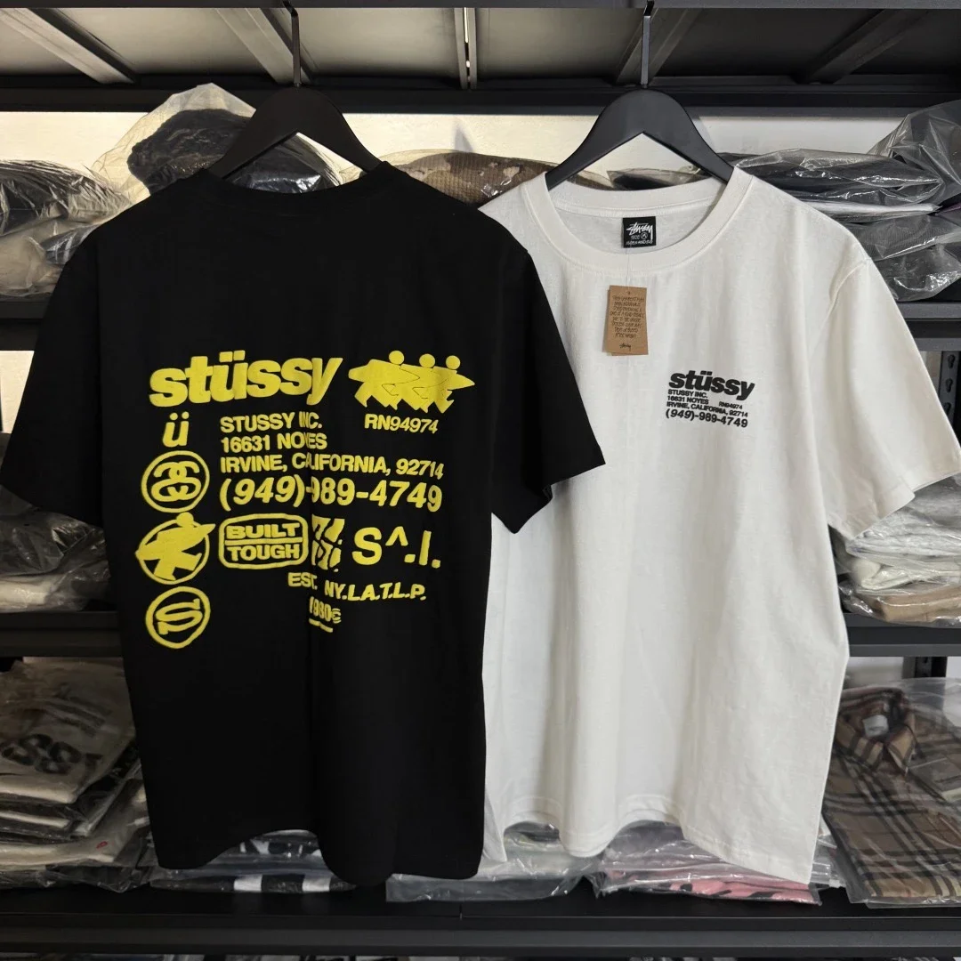 Made in the original version, Stussy FW24 DNA TEE, loose short sleeves with foam print on the back, 