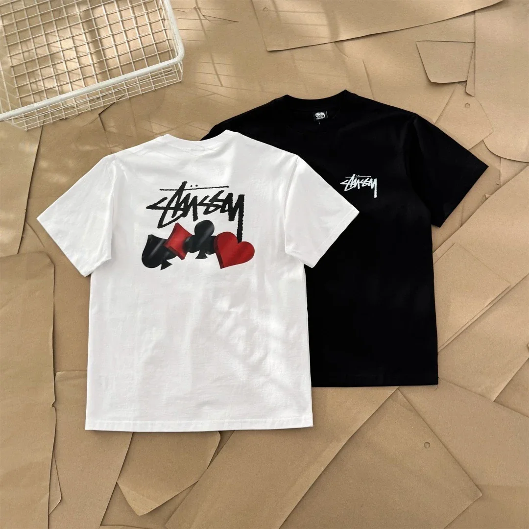 Original production 25SS Stussy Stussy playing card series four-color logo screen printing short-sle