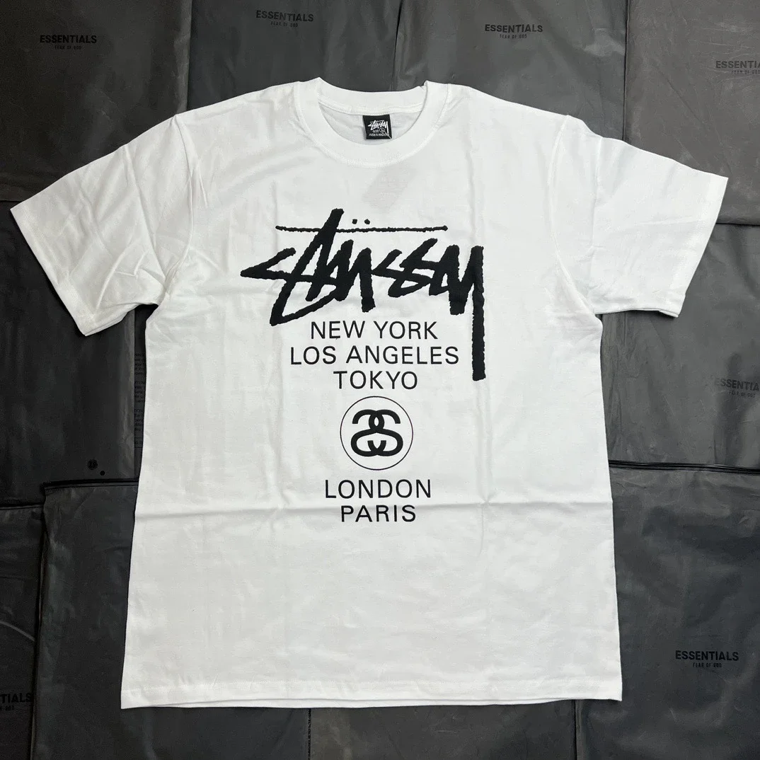 Original Made Stussy Classic Parade New Patterned Round Neck Printed Short Sleeve Stussy originated 