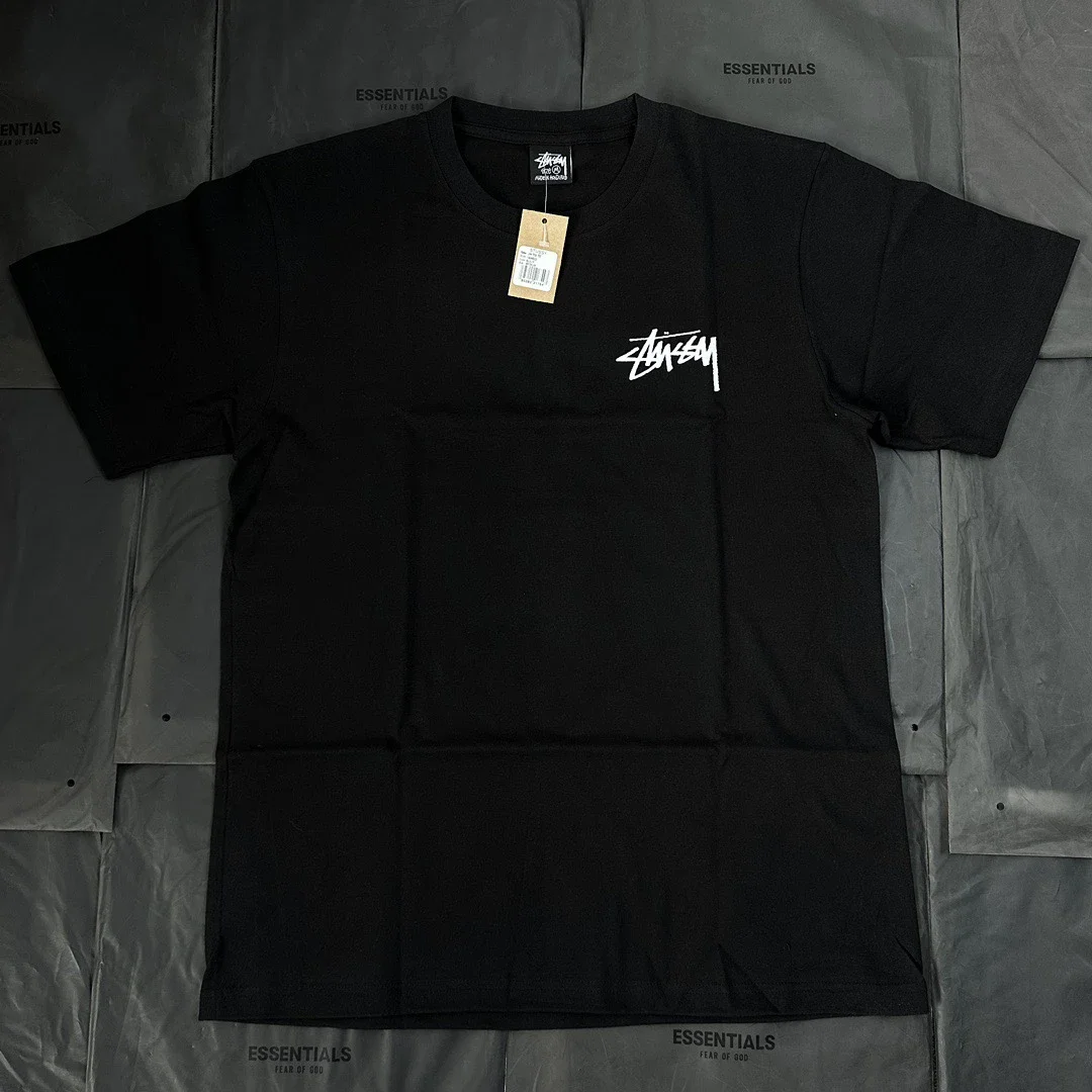 **Made in ** Stussy Beach Reflection New Patterned Round Neck Printed Short Sleeve Stussy originated