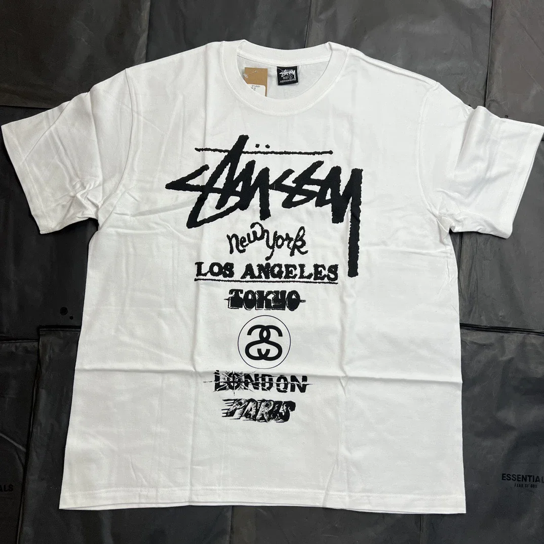Original production 26ss Stussy parade graffiti new pattern round neck printed short-sleeved Stussy 