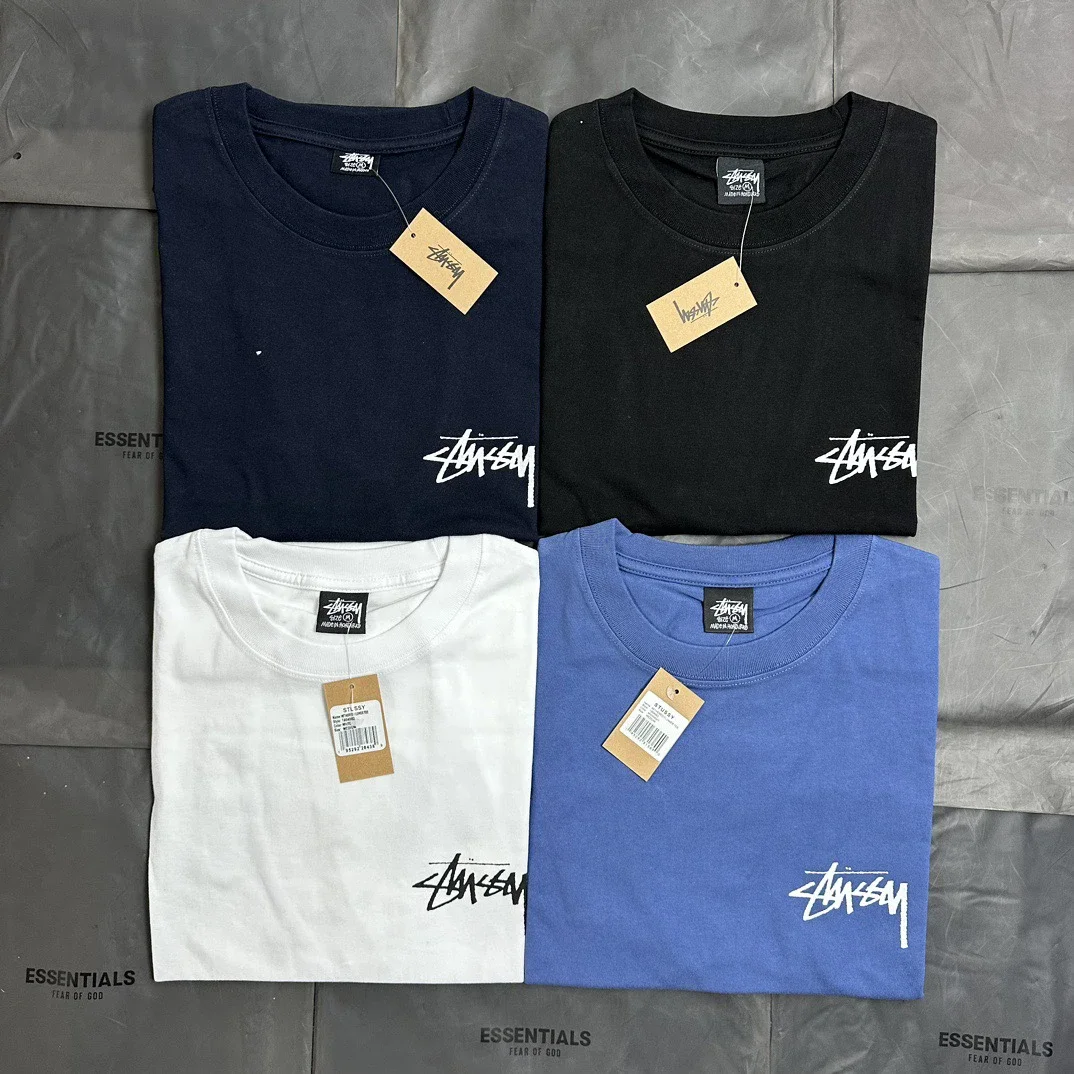 Original production Stussy camellia limited new pattern round neck printed short-sleeved Stussy orig