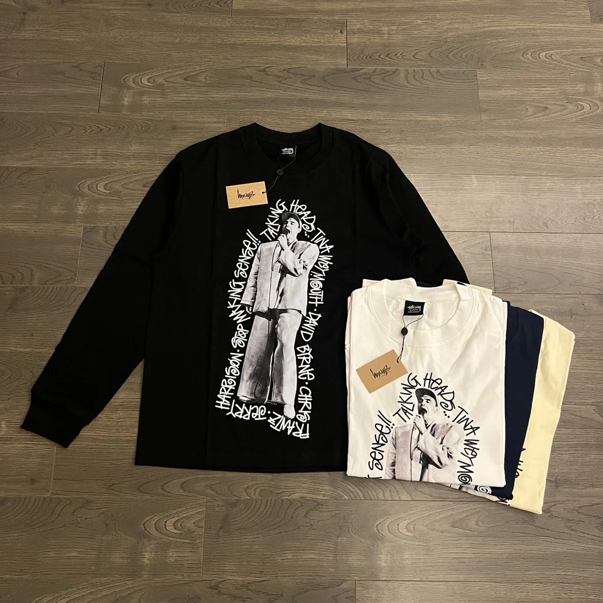 Original production 25SS Stussy Stussy Singer Logo Print Couple Round Neck Long Sleeve T-Shirt Stuss
