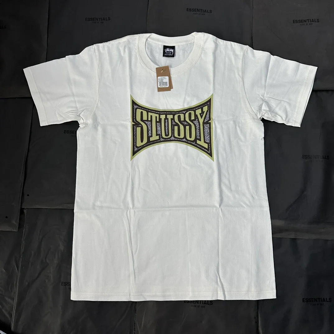 Original production Stussy fire logo New Year series new pattern round neck printed short-sleeved St
