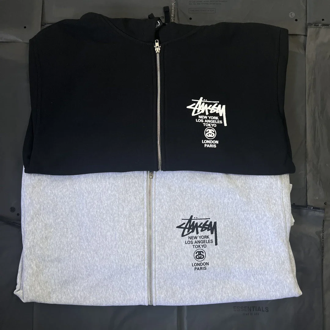 **Stussy logo Classic parade series new graphic print zipper sweatshirt Stussy originated from the s