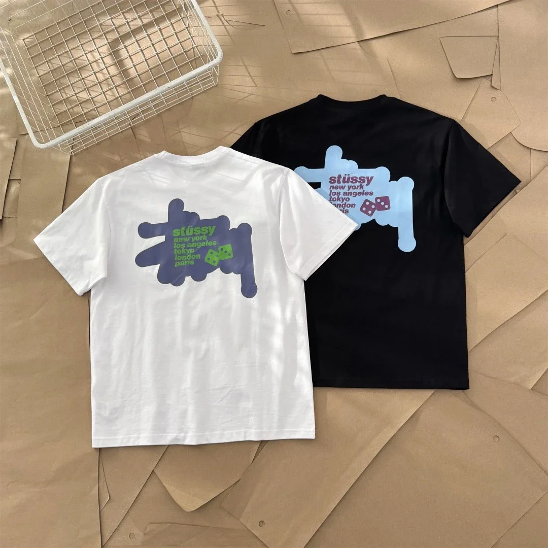 Original production 25SS Stussy dice series retro New York logo printed short-sleeved T-shirt TEE St