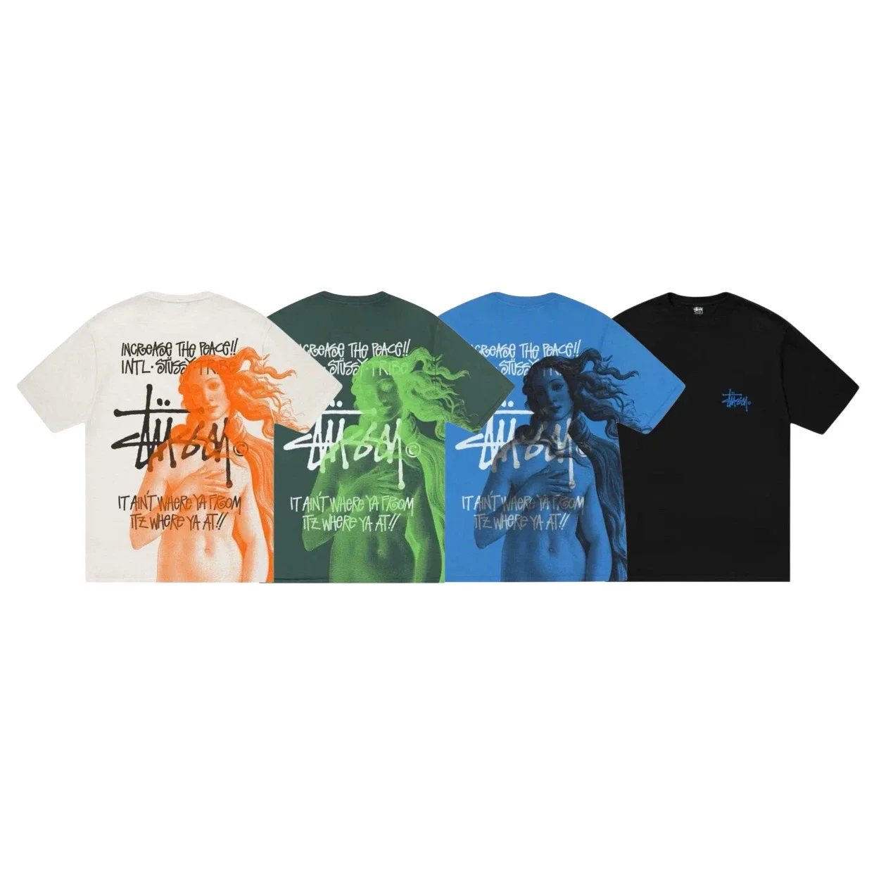 Original production 26SS STUSSY Retro Series Venus Statue Printed Couple Round Neck Short Sleeve T-s