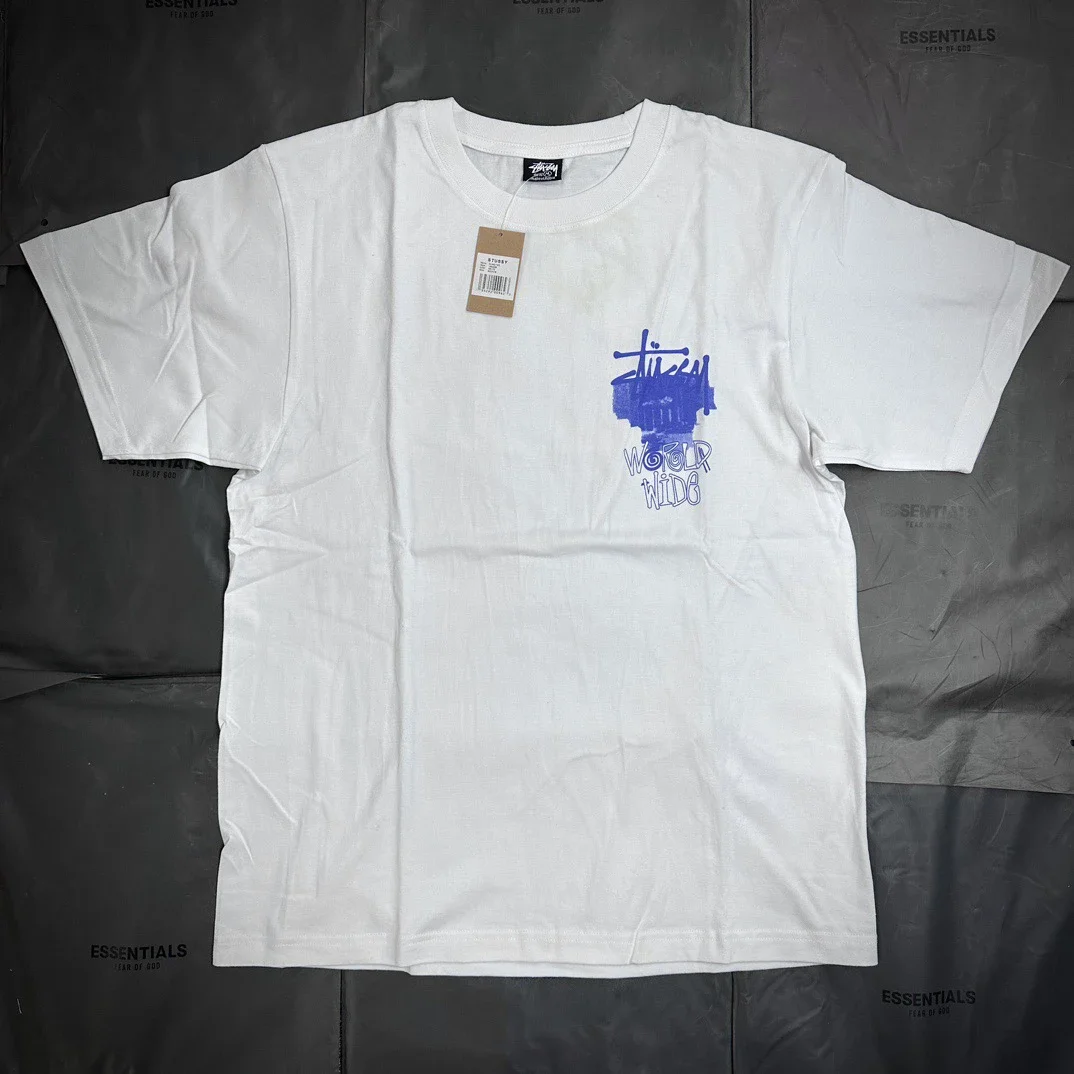 Original Made Stussy Easter Island Statue New Pattern Round Neck Printed Short Sleeve Stussy origina