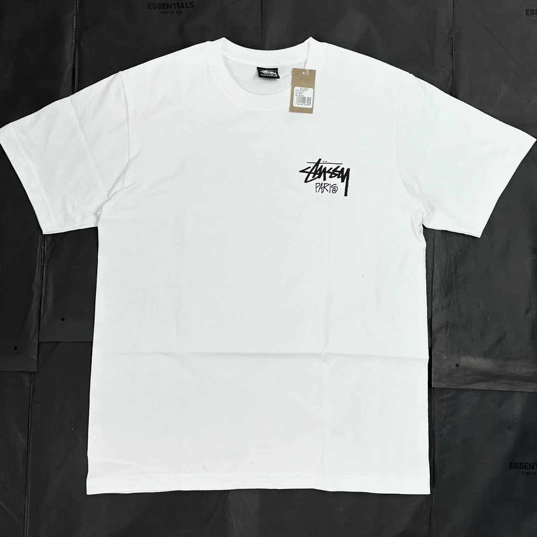 Made in ** Stussy Paris limited pattern round neck printed short-sleeved Stussy originated from the 