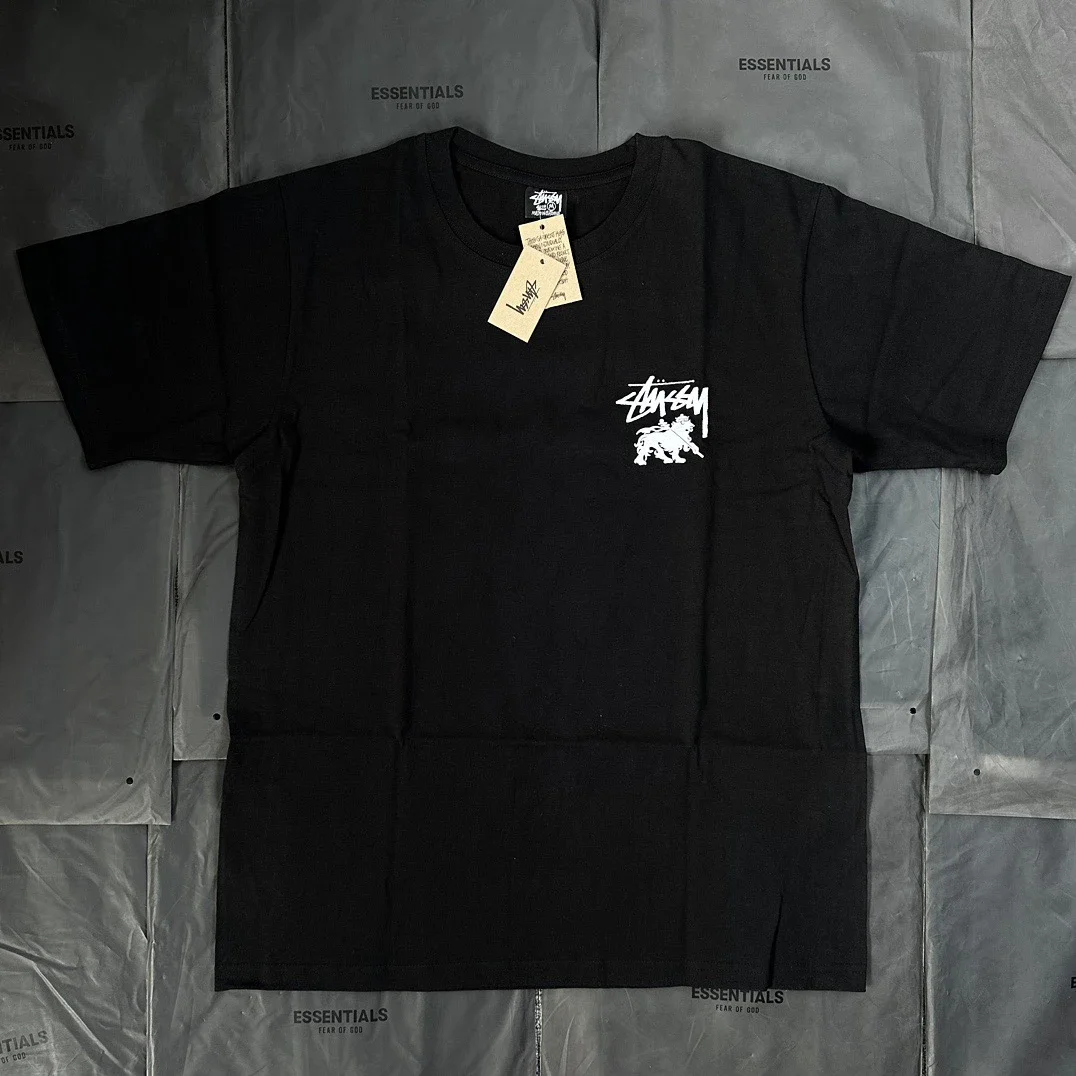Original Made Stussy Lion New Pattern Round Neck Printed Short Sleeve Stussy originated from the sur
