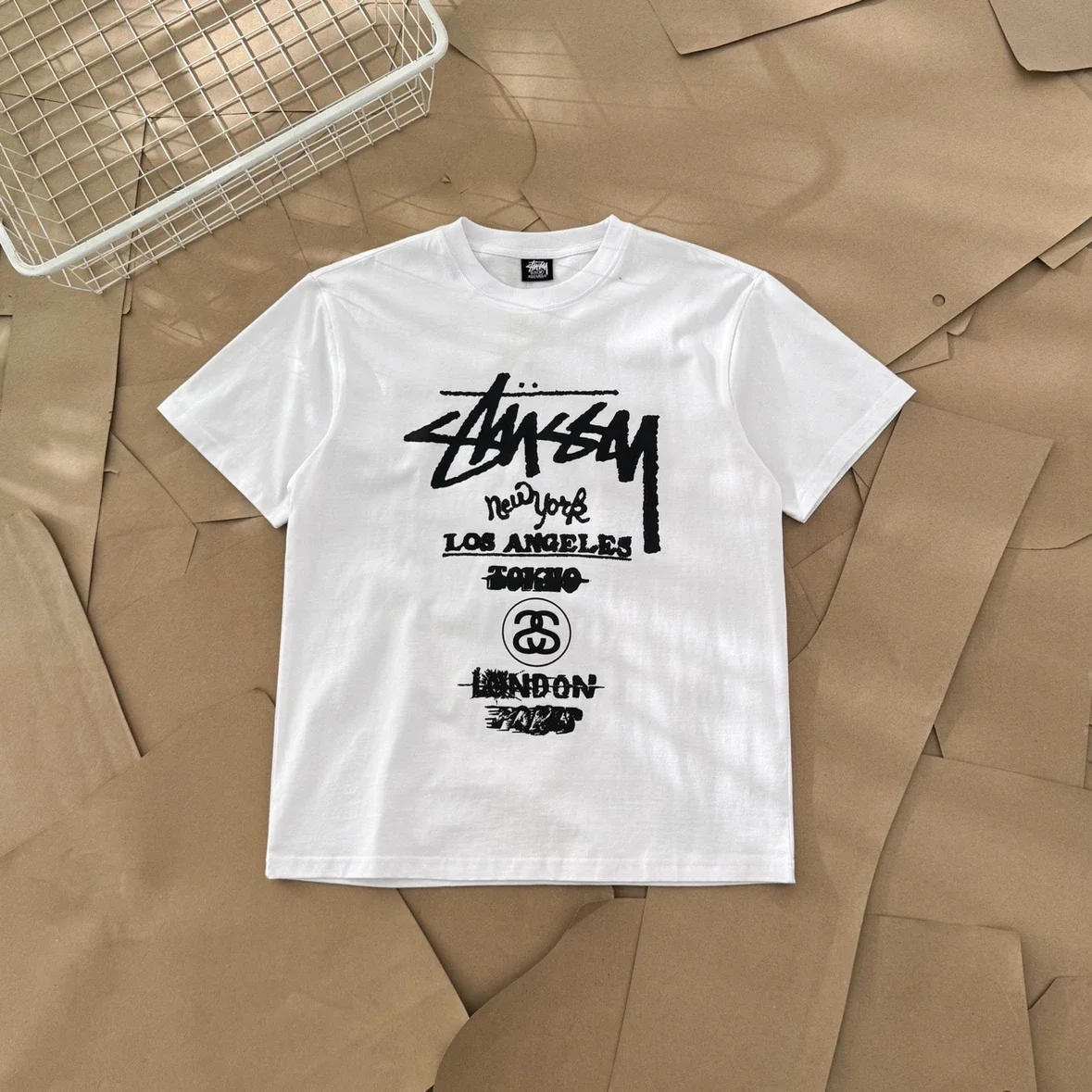 Original production 25SS Stussy Stussy World Tour Series World Tour letter logo printed short-sleeve