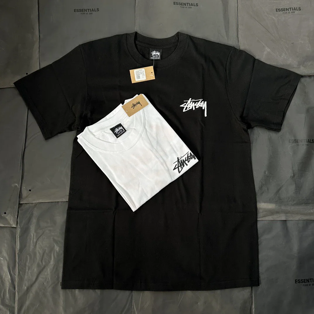 Original production Stussy fire logo new pattern round neck printed short-sleeved Stussy originated 