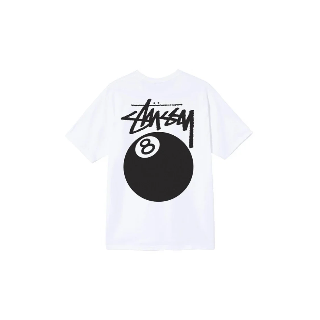 Original manufacturing STUSSY classic No. 8 ball pattern solid color tee round neck short-sleeved T-