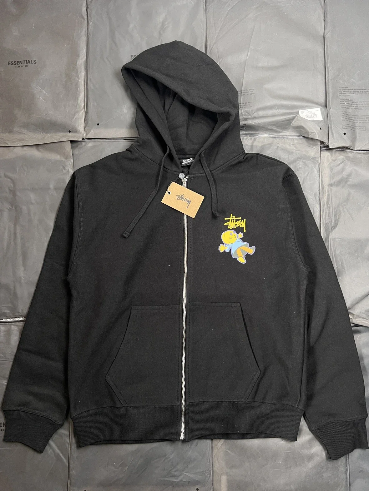 ** Stussy x Dollie zip Doll classic series new pattern printed zipper sweatshirt Stussy originated f