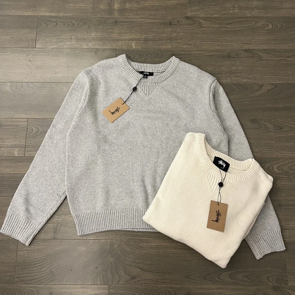**STUSSY 25ss back 80 letter jacquard couple's round neck knitted sweater - the highest quality on t