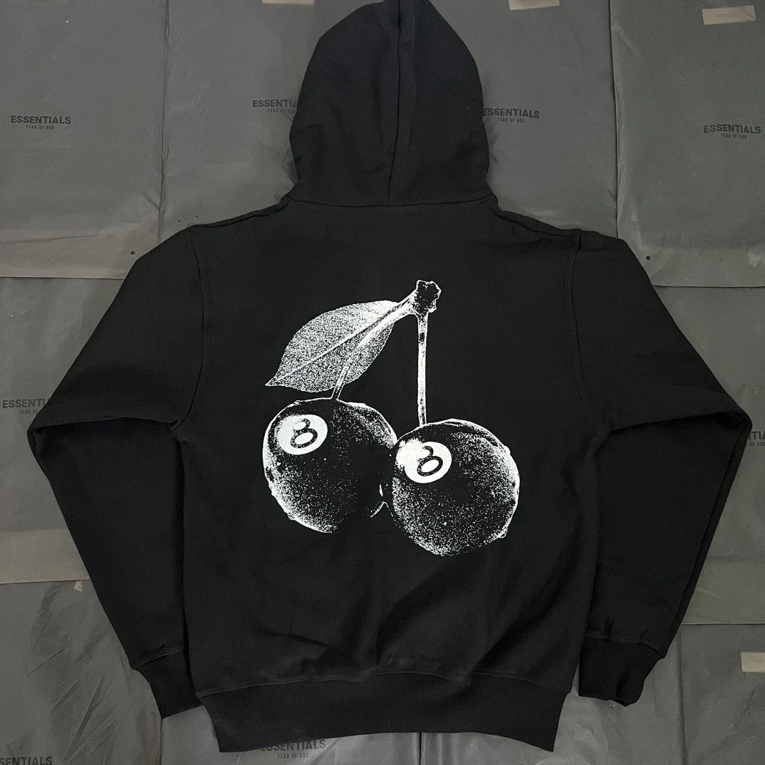Stussy SS24 cherry print hooded sweatshirt is new this year. See the details for yourself. Gray S-XL