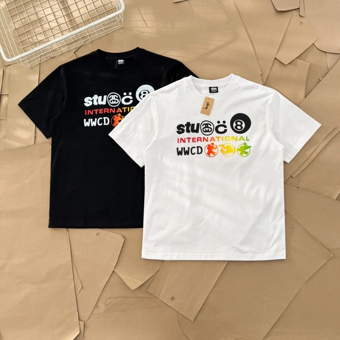 Original production 25SS Stussy Stussy Retro series Gradient color cursive logo Screen printing prin