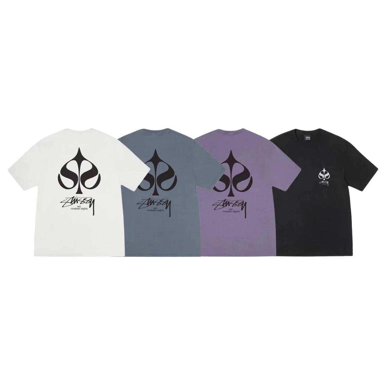 Original production 26SS STUSSY Poker Series Spades♠️ Printed couple round neck short-sleeved T-shir