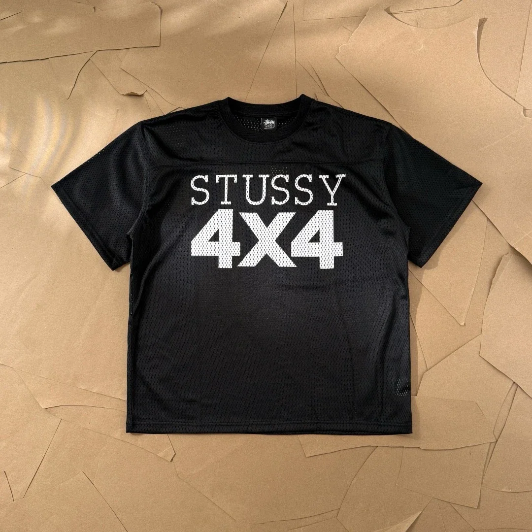 Original production Stussy Summer Sports Series Mesh Printed Round Neck Pullover Short Sleeve T-shir