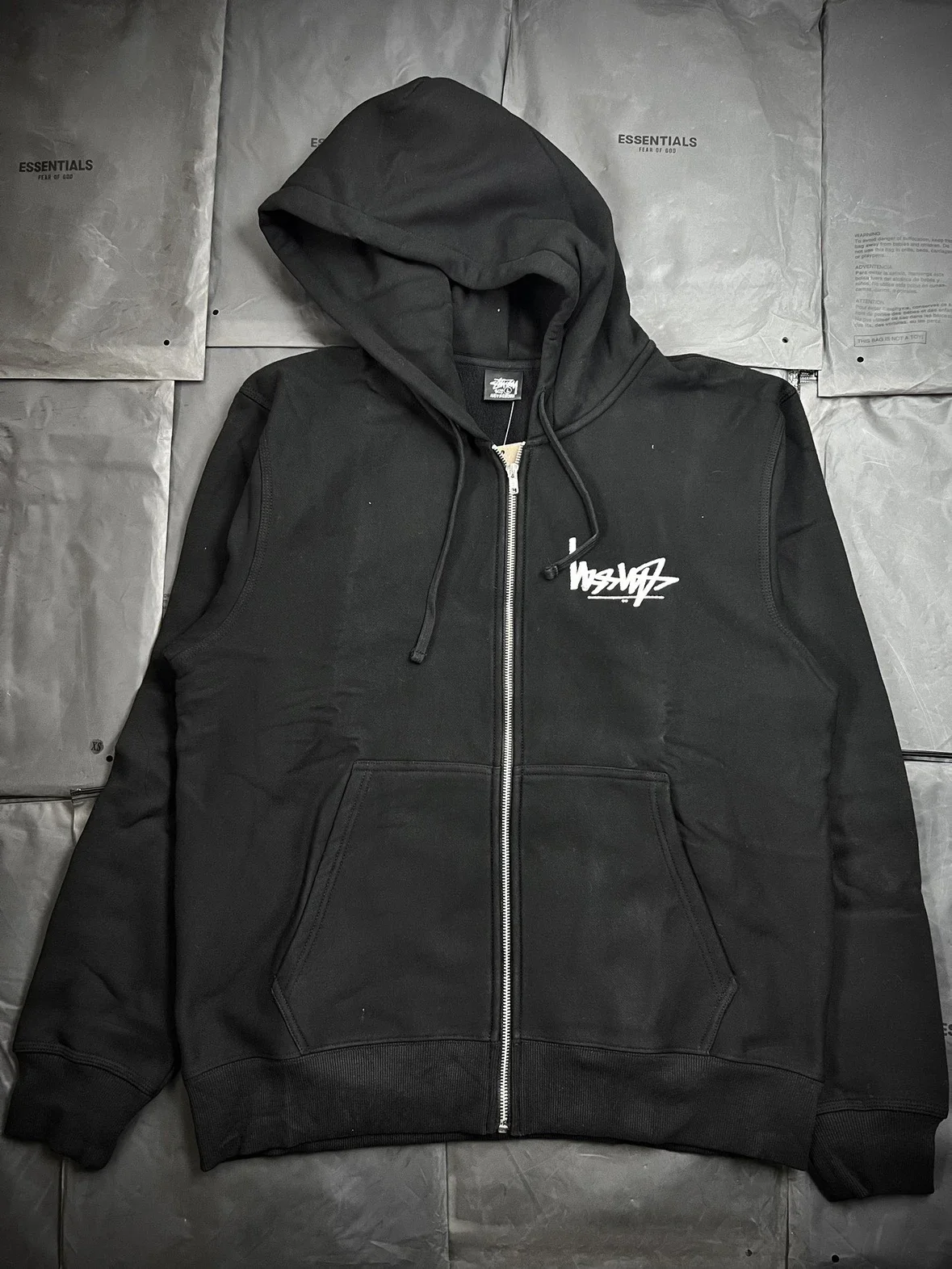 ** Stussy logo reversed Letter classic series new pattern printed zipper sweatshirt Stussy originate
