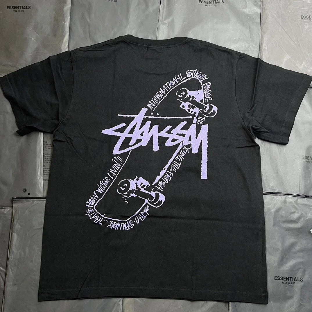 Original production 25ss Stussy skateboard new pattern round neck printed short-sleeved Stussy origi