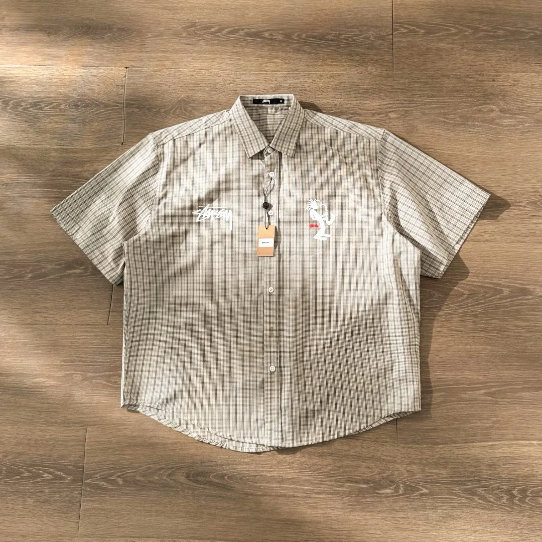 Original production Stussy Stussy spring and summer light style classic striped double-sided printed