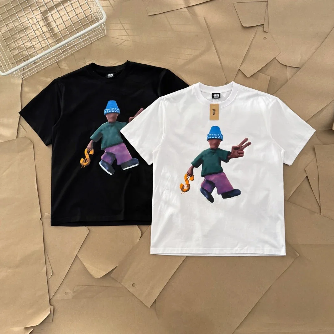 Original production 25SS Stussy World Peace Series ☮️ Peace and Prosperity Doll Printed Short-sleeve