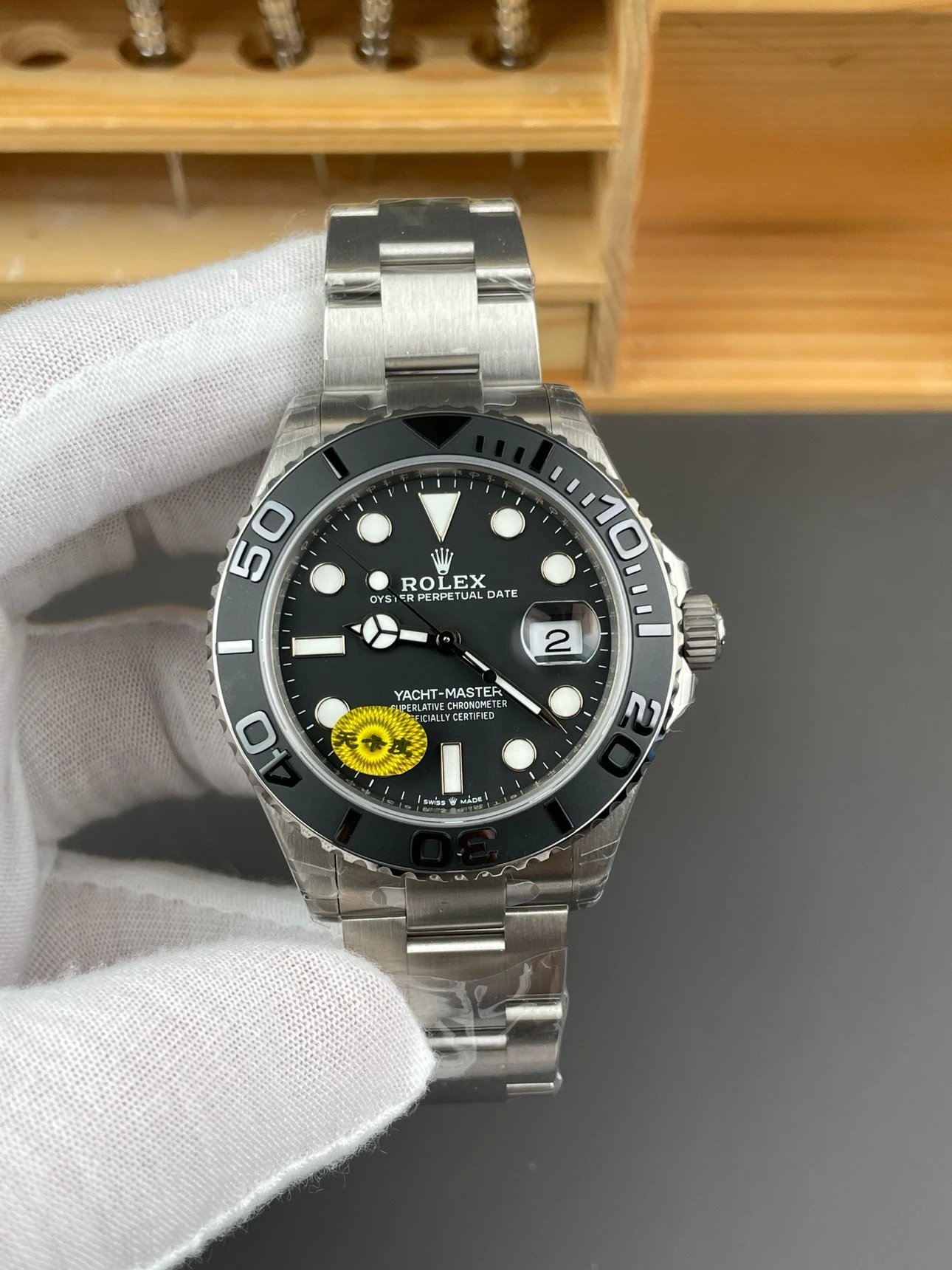 VS Titanium Yacht-Master 226627 Ceramic Bezel Yacht-Master/42mm/Free-Sprung Dandong 3235 Movement VS Yacht-Master 105G Titanium Bidirectional Rotating Matte Black Ceramic Bezel 72-Hour Power Reserve