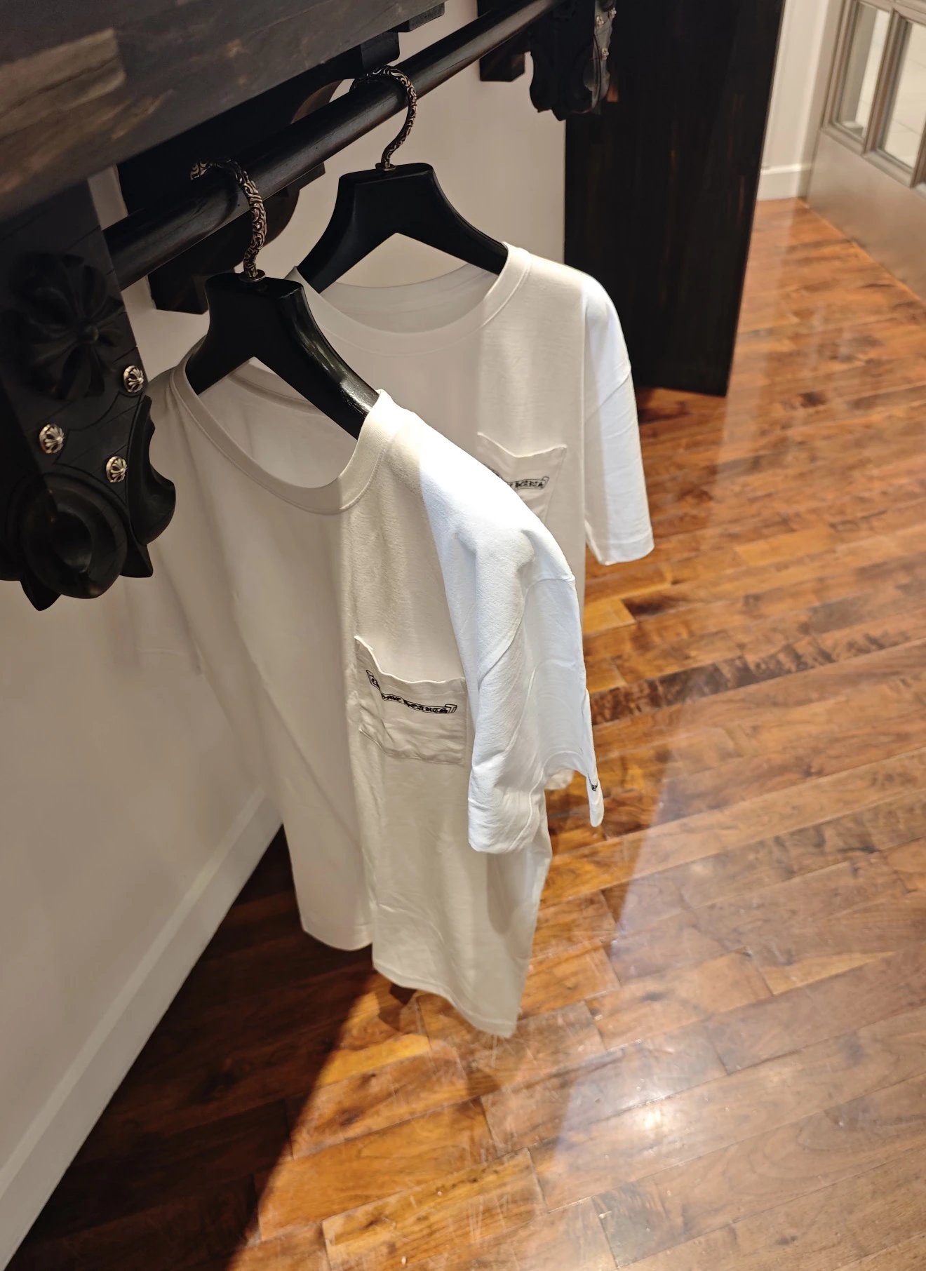 In Stock - White Scroll Short Sleeve