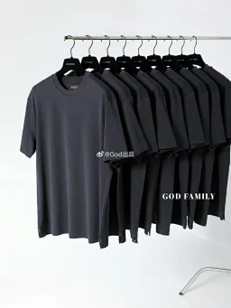 thumbnail for GODFAMILY | [Independent Stock, No After-sales Service] LP Navy 100s Long-Staple Cotton Classic Logo Embroidered Short-Sleeve T-Shirt on the Back