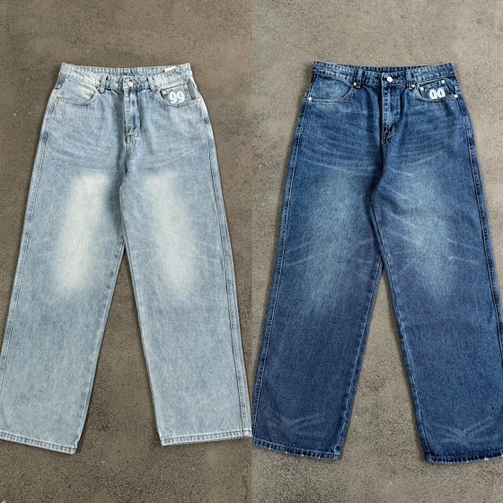 99b small embroidered denim pants