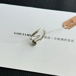 thumbnail for God Luxury Trend GODFAMILY|CH Round-Head Cross-Studded Serpentine Ring
