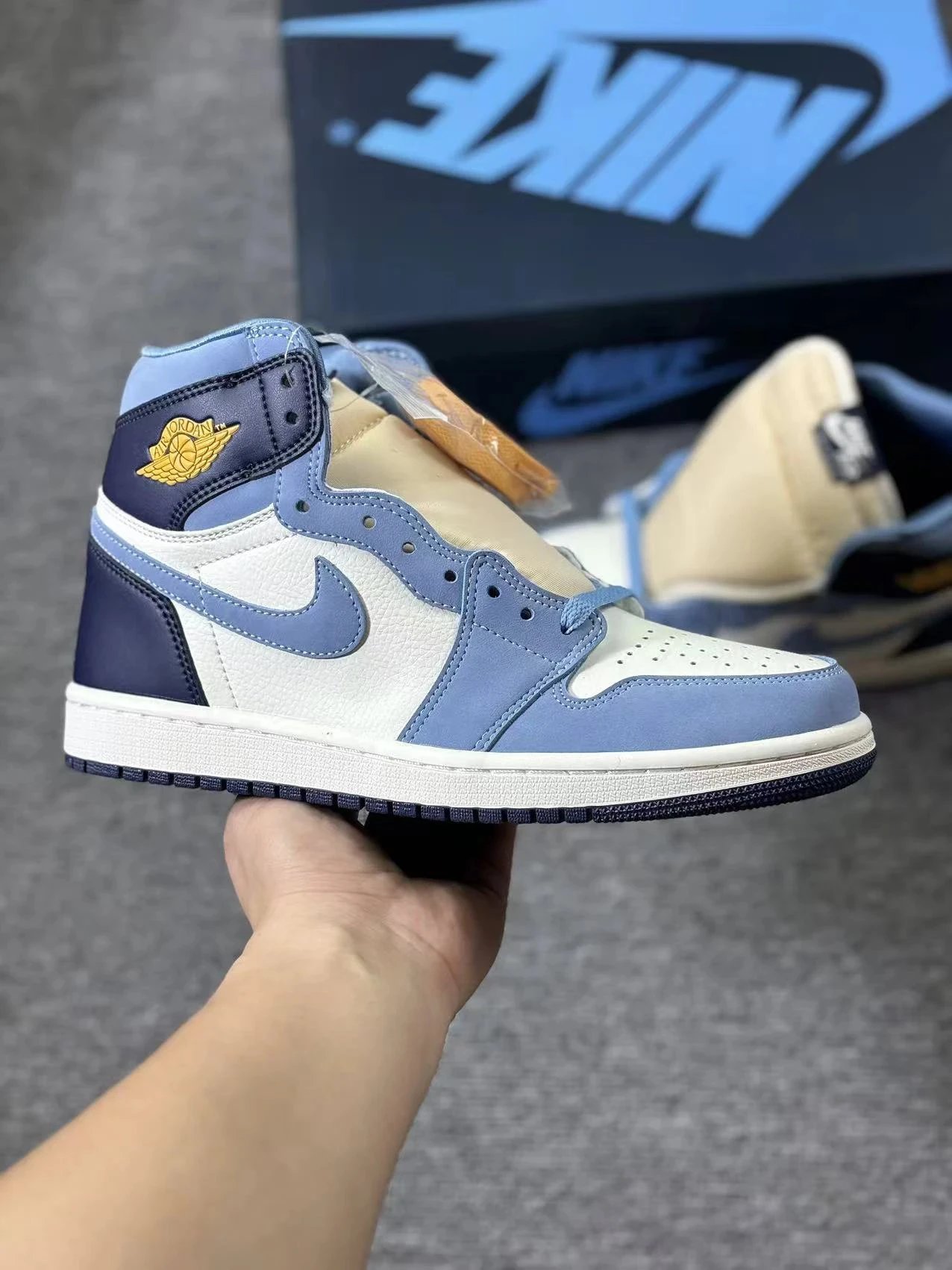 Nike AJ1 OG White Light Blue Low