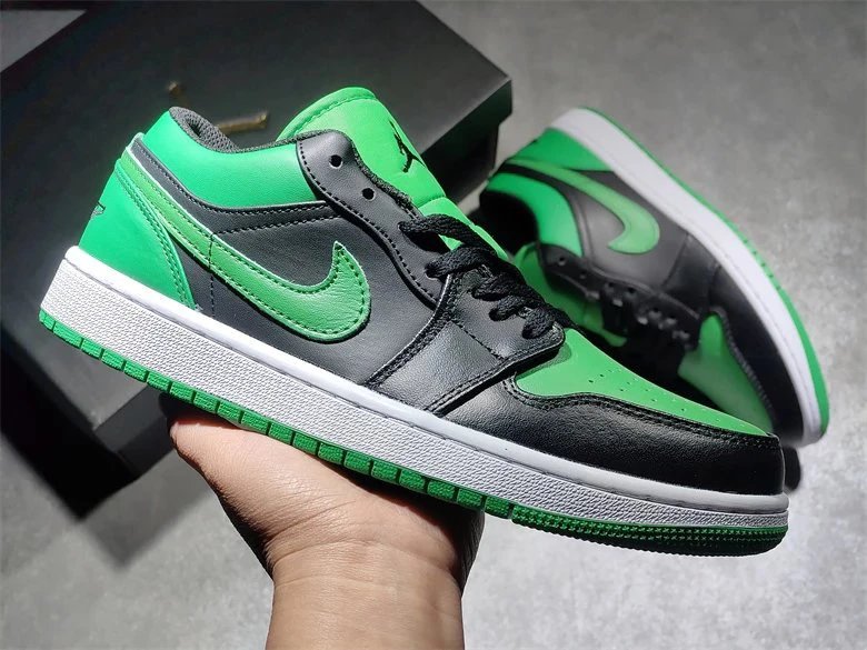 Nike AJ1 Low Black Green Toe