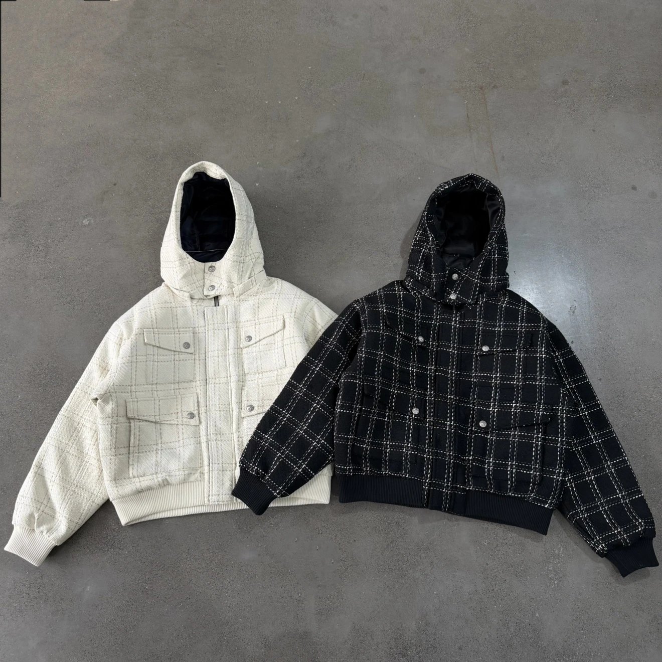 SY plaid zipper cotton jacket