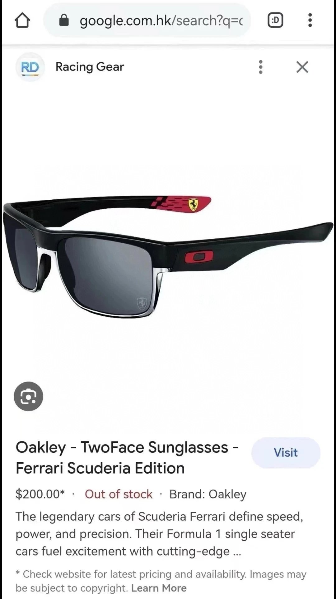 Oakley 欧克利 X Ferrari 法拉利 联名限定款 高尔夫骑行跑步 户外运动偏光太阳镜