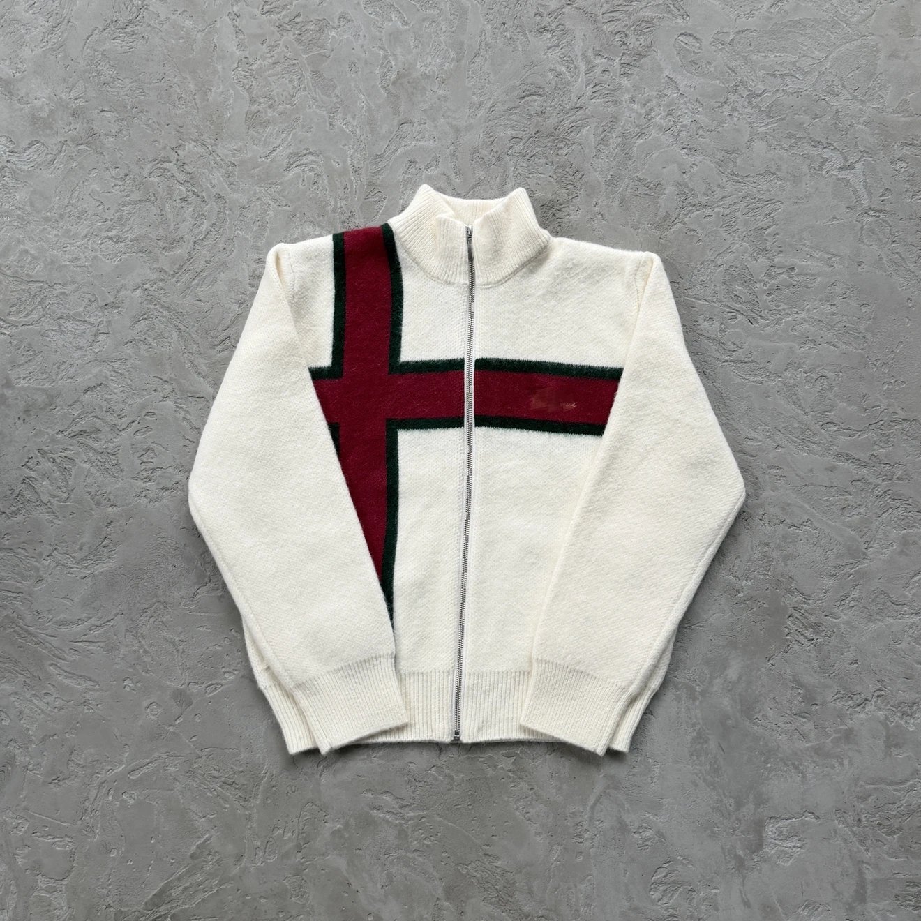 Evil - White Red Cross Knitted Cardigan Coat