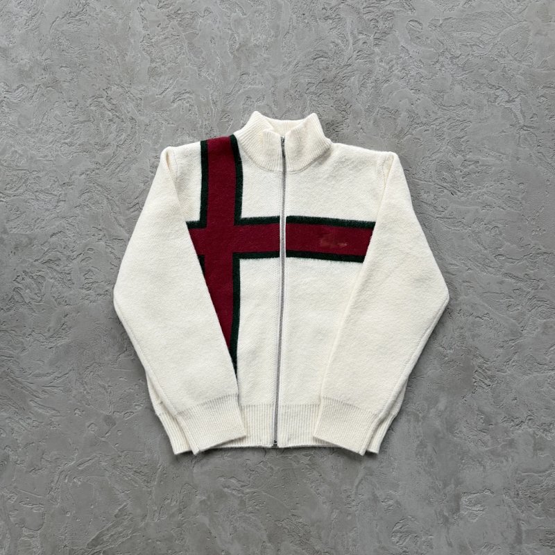 238¥lux knit zip up-White