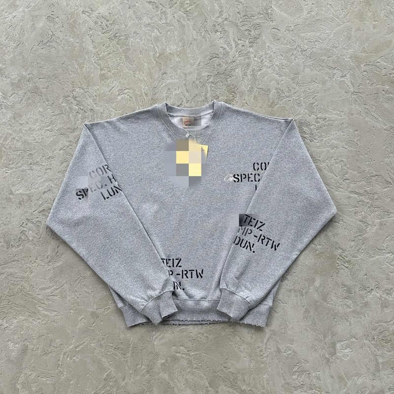 188¥ hmp stencil crewneck set-grey