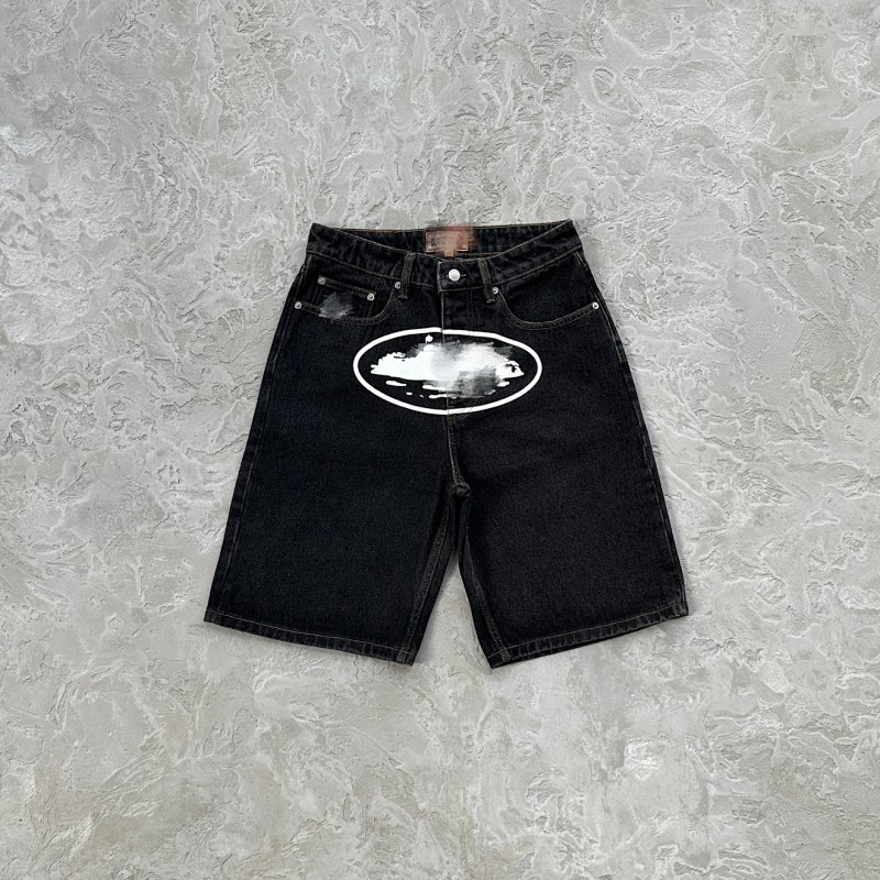 215¥ CR island baggy shorts-black