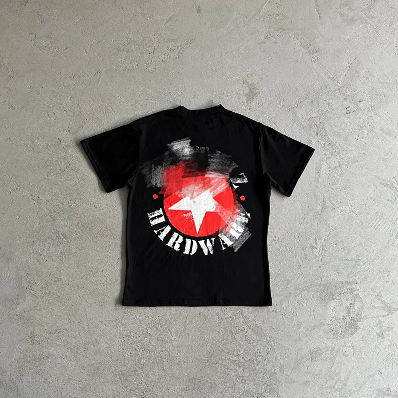 35¥red round star tee