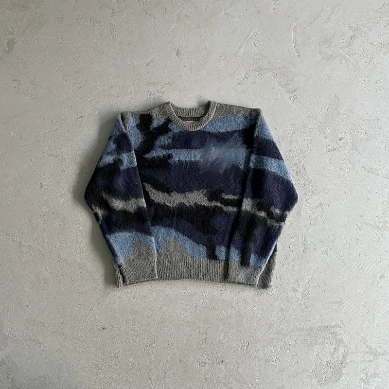79¥ Mohair kmit sweater deep ocean camo