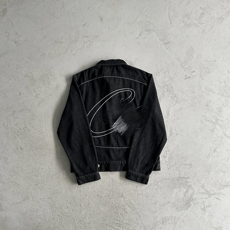 125¥c-star denim jacket-black