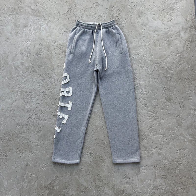 185¥LUNDUN STITCH OPEN HEM SWEATPANT -HEATHER GREY