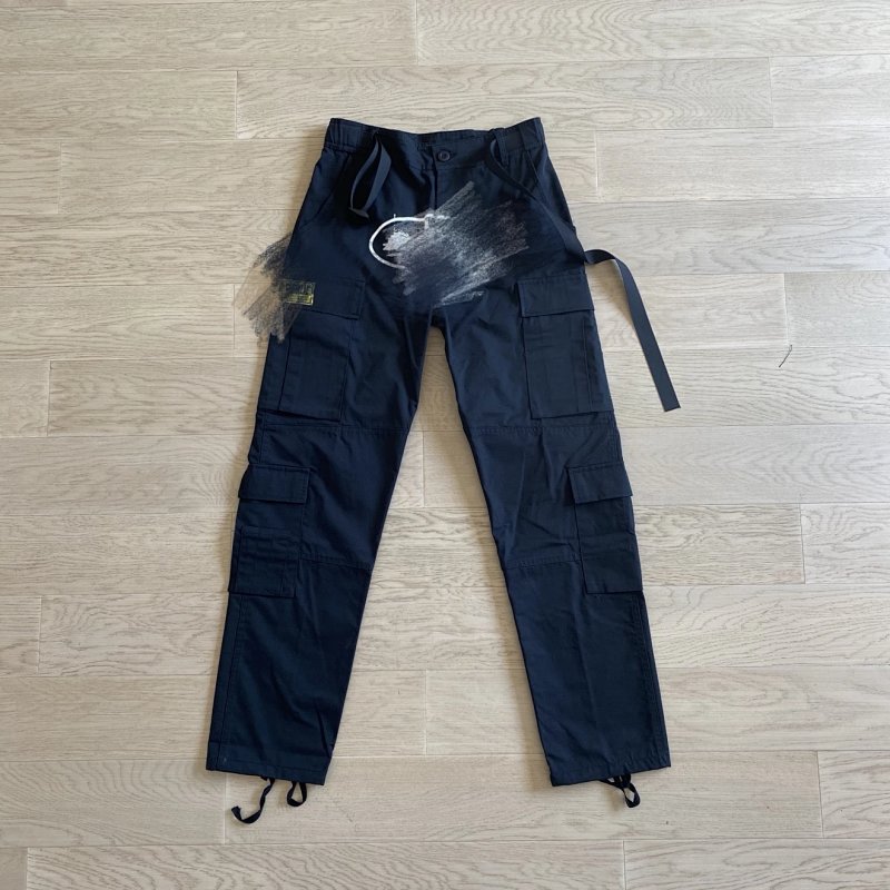 69¥ Corteiz black White Logo Yellow Patch cargo