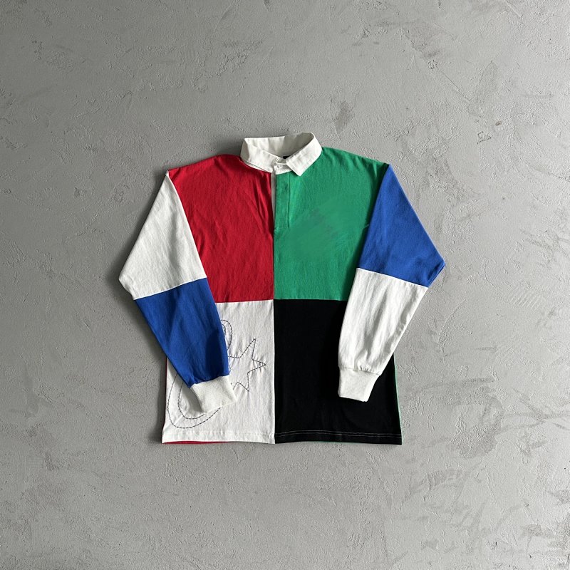 59¥ Color Block Polo Long Sleeve Shirt