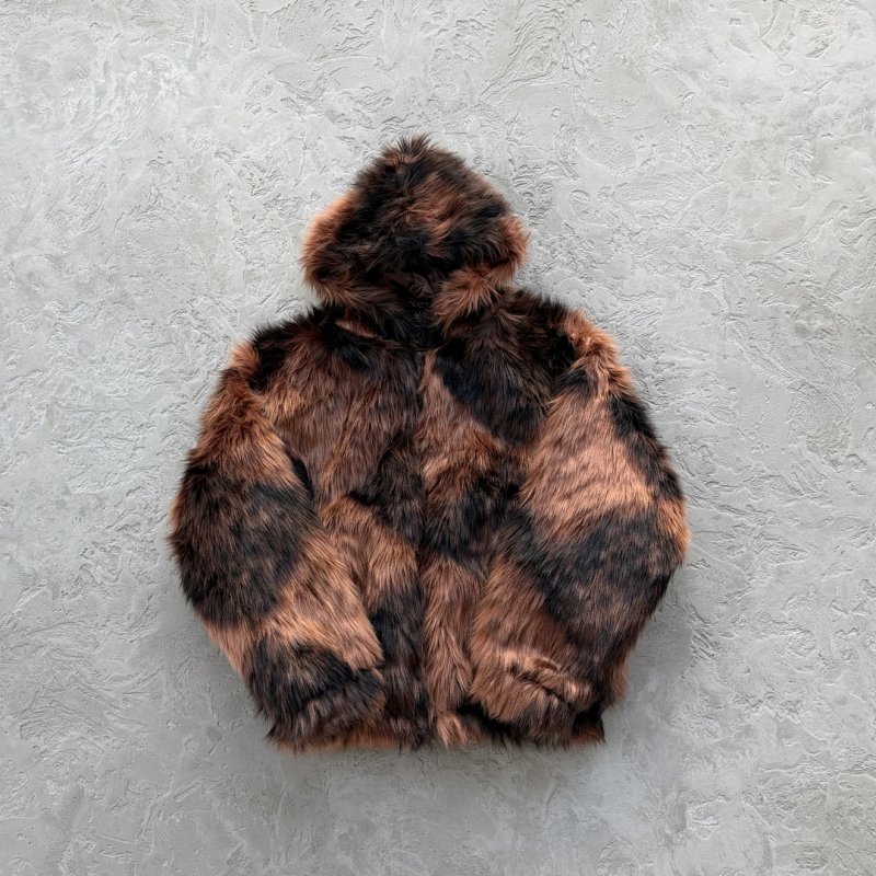 159¥ faux fur hooded jacket-brown