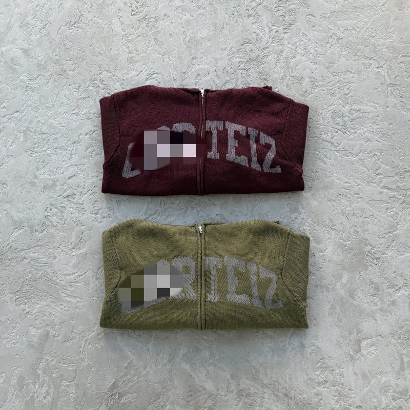 109¥3M college knit zip hoodie